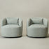Ashlie Linen Swivel Barrel Chair - Light Green Modern Swivel Chair | Swivel Accent Chairs | Kinwell Furniture | Swivel Armchairs